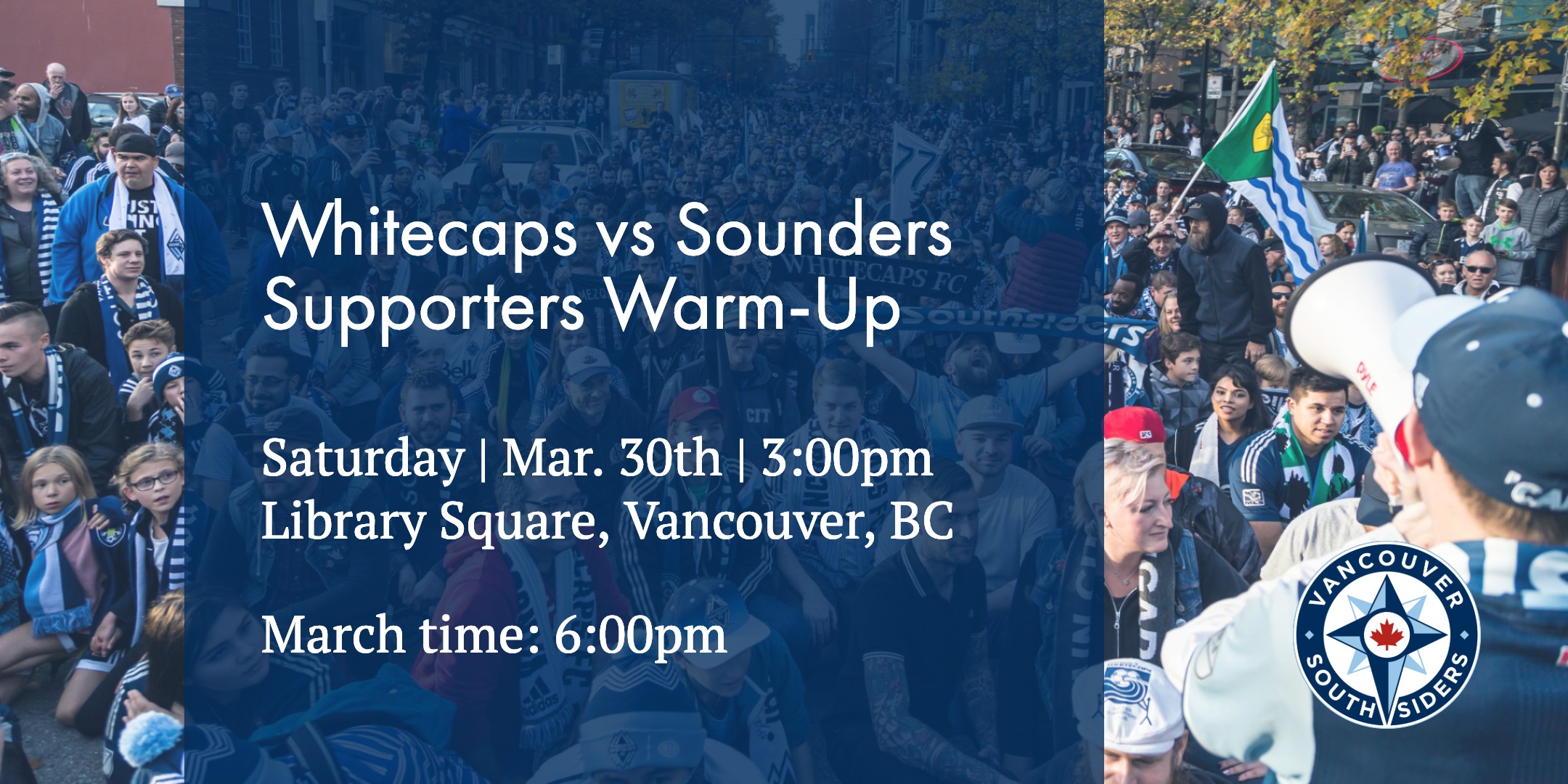 Home game vs Seattle Sounds. Member table open at 3:00pm, march at 6:00pm